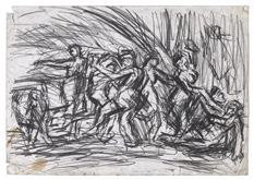 From Poussin:  A Bacchanalian Revel before a Herm by Leon Kossoff at Annandale Galleries