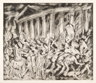 From Poussin:  The Destruction and Sack of the Temple of Jerusalem by Leon Kossoff at Annandale Galleries