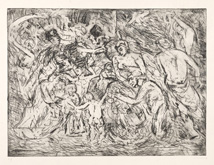 From Rubens:  Minerva protects Pax from Mars (Peace and War) by Leon Kossoff at Frances Keevil Gallery