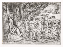 From Poussin:  A Bacchanalian Revel before a Herm - For Euan by Leon Kossoff at Annandale Galleries
