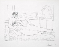 Le Repos du Sculpteur II, from the Vollard Suite, 1933 by Pablo Picasso at Annandale Galleries