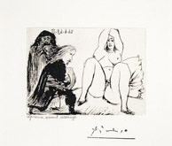 La Celestine, sa Protegee, et un Jeune Gentilhomme, from the 347 Series, 26 June, 1968, Mougins by Pablo Picasso at Annandale Galleries