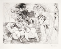 Filles Entre Elles- La Recreation en Masque, from the Series 156 by Pablo Picasso at Annandale Galleries