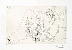 Deux Femmes Batifolant sur un Matelas de Plage, from the 347 Series, 18 August, 1968, Mougins by Pablo Picasso at Annandale Galleries
