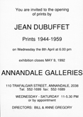 Invitation by Jean Dubuffet at Annandale Galleries