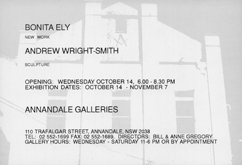 Invitation by Bonita Ely at Annandale Galleries