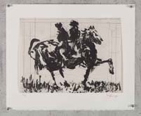 Untitled (Couple on Horseback) by William Kentridge at Annandale Galleries